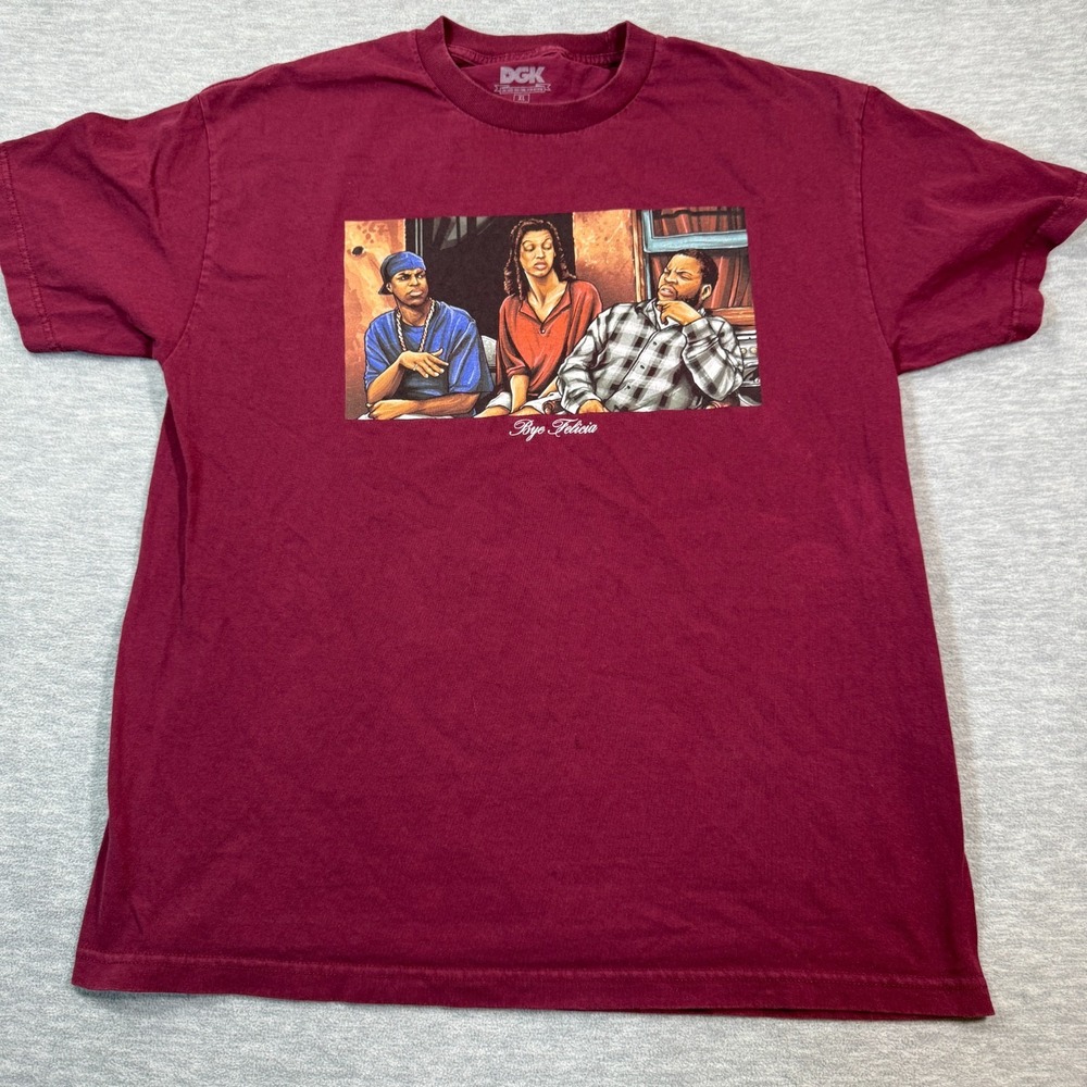 DGK Shirt Men XL Maroon Graphic Tee Friday‎ Bye Felicia Urban Streetwear Sk8